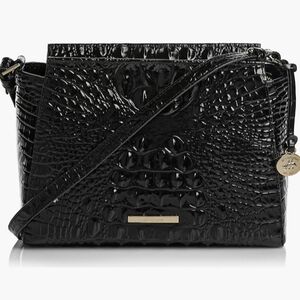 Brahmin Hillary Black Crocodile Embossed Women's Bag